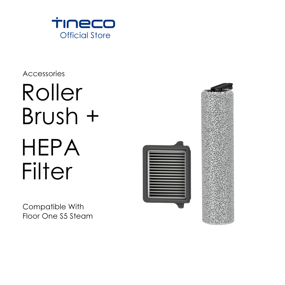 Tineco Replacement HEPA Filter + Brush Roller Bundle for Floor One S5 Steam Wet/Dry Vacuum Cleaner Accessories