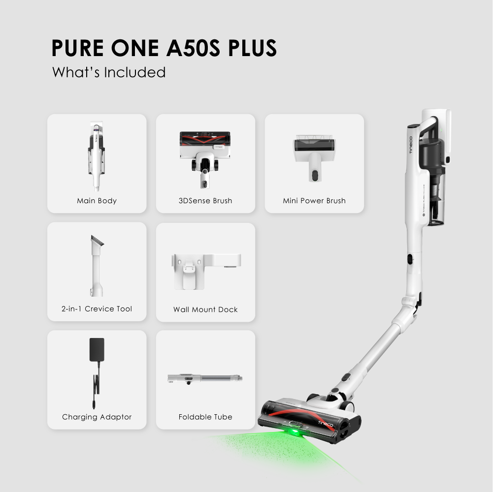 Tineco Pure One A50S Plus Cordless Stick Vacuum Cleaner | 3DSense Power Brush | 185W Suction | 70 Mins Runtime | 1L Dust - Image 5