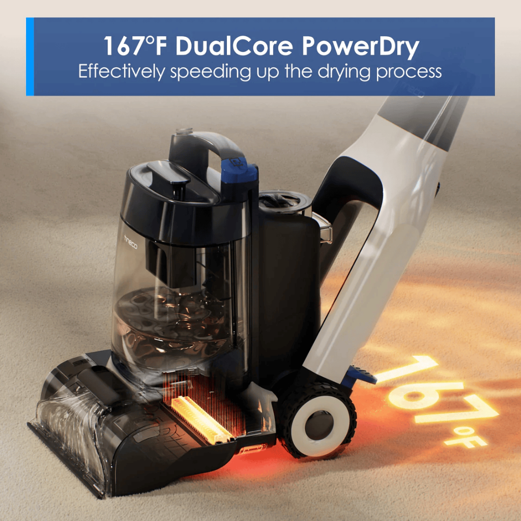 Tineco Carpet One Cruiser Smart Carpet Cleaner | 130W Suction | 75°C DualCore PowerDry | FlashDry Self Cleaning - Image 4