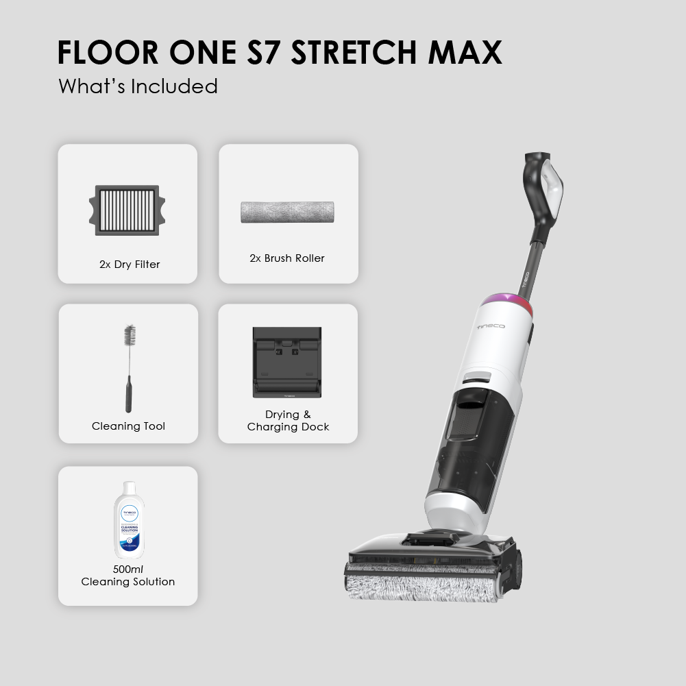 【PRE-ORDER】Tineco Floor One S7 Stretch Max Smart Floor Washer Vacuum Cleaner | 22kPa Suction | 65mins Runtime | 85°C Hot-Air Self Clean - Image 10