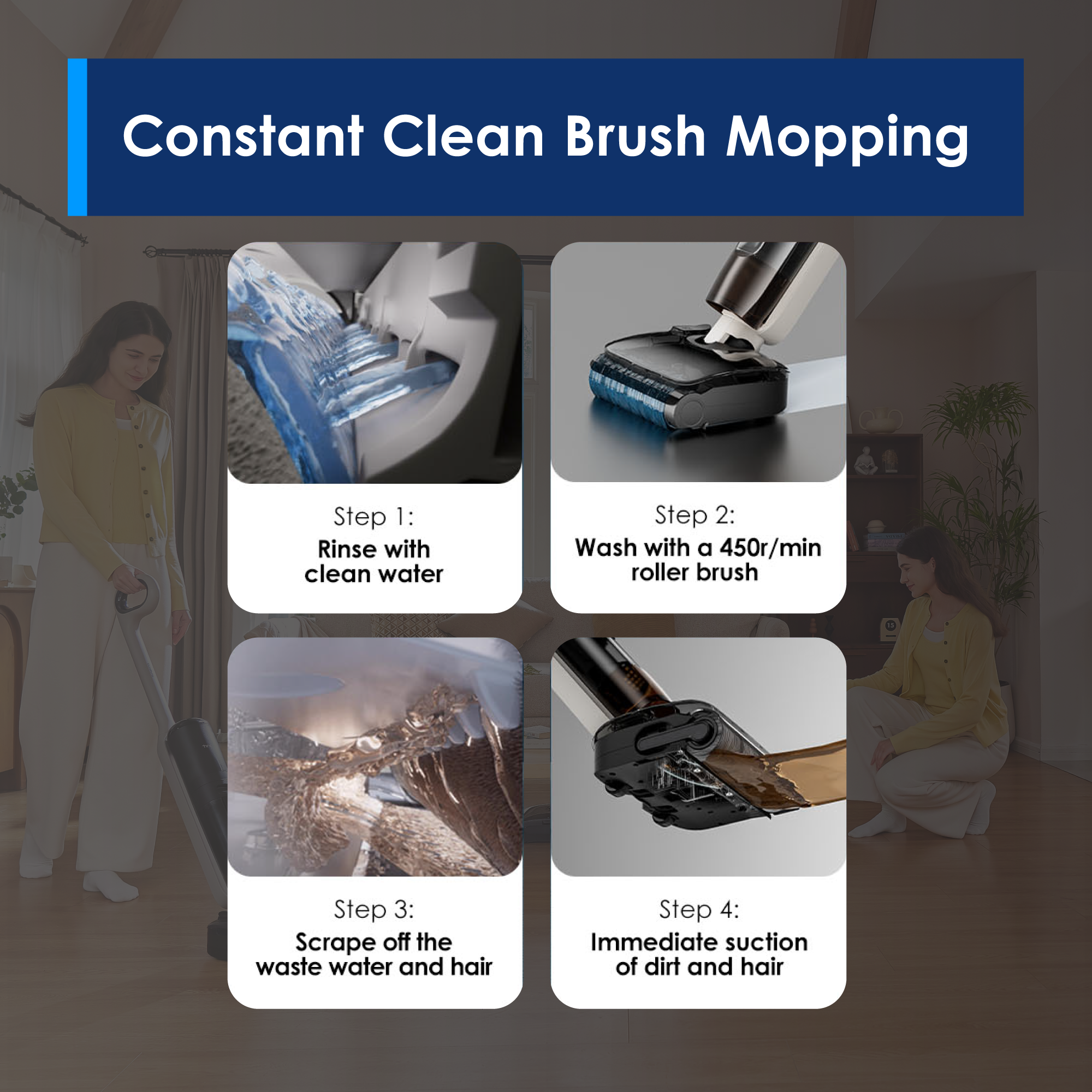Tineco iFloor Y3 Stretch Cordless Wet Dry Vacuum Cleaner | 20kPa Suction | Anti-Tangle - Image 8