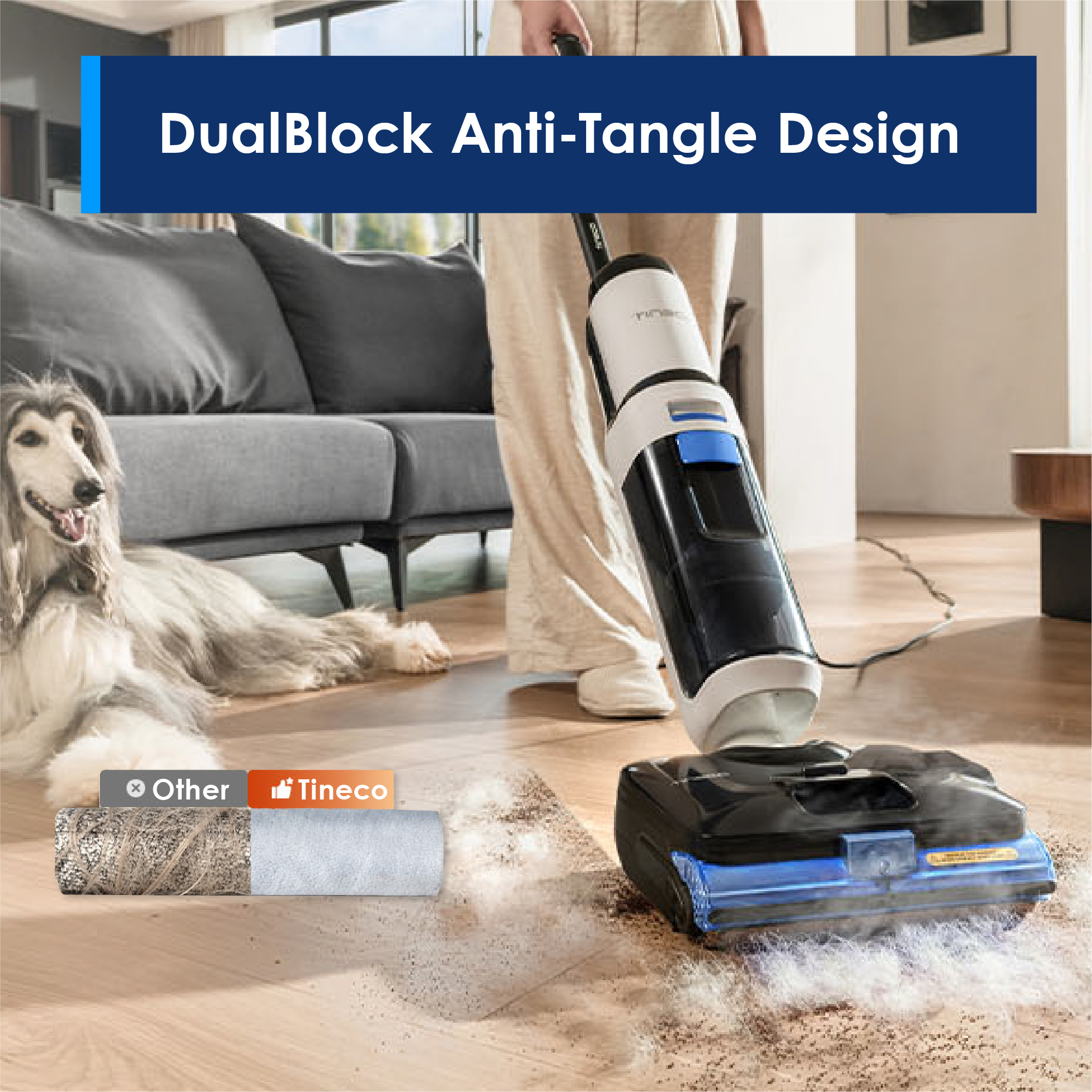 Tineco Floor One S6 Stretch Steam Smart Floor Washer Vacuum Cleaner | 22kPa Suction | 160°C HyperSteam | Corded - Image 10