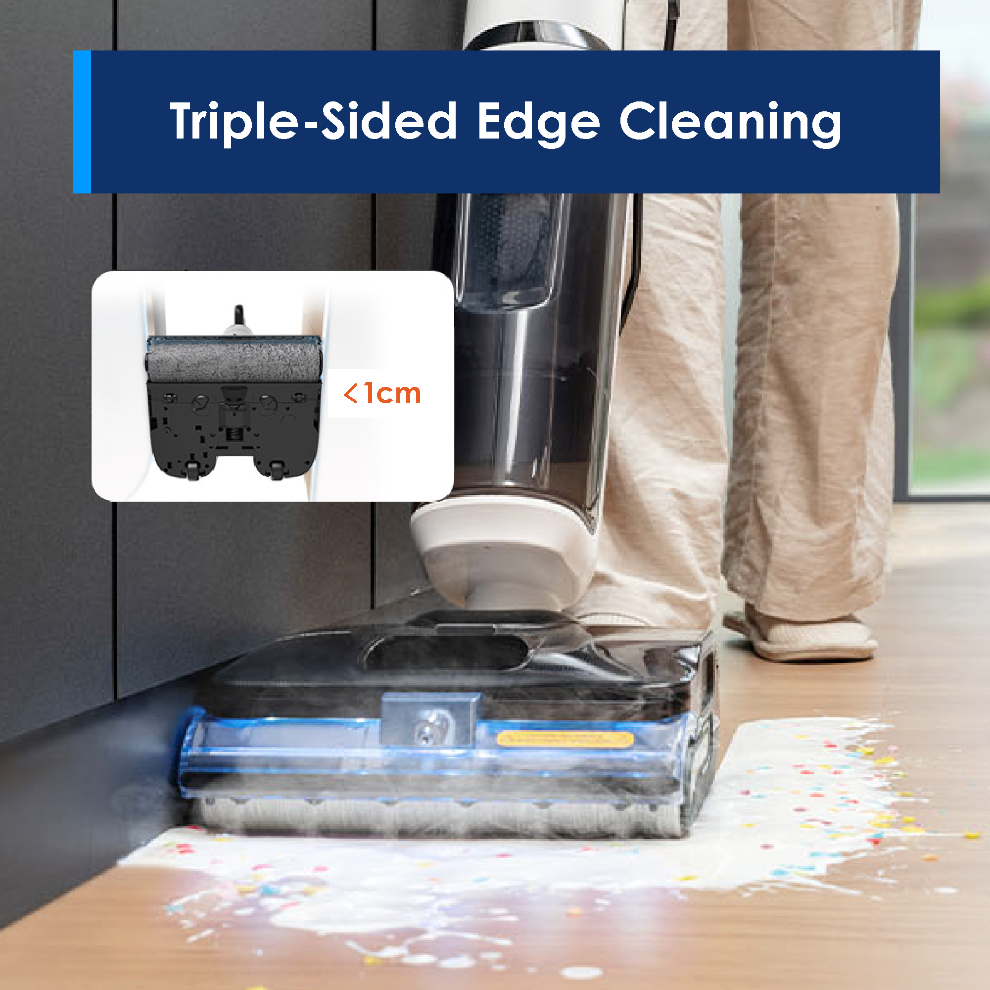 Tineco Floor One S6 Stretch Steam Smart Floor Washer Vacuum Cleaner | 22kPa Suction | 160°C HyperSteam | Corded - Image 8