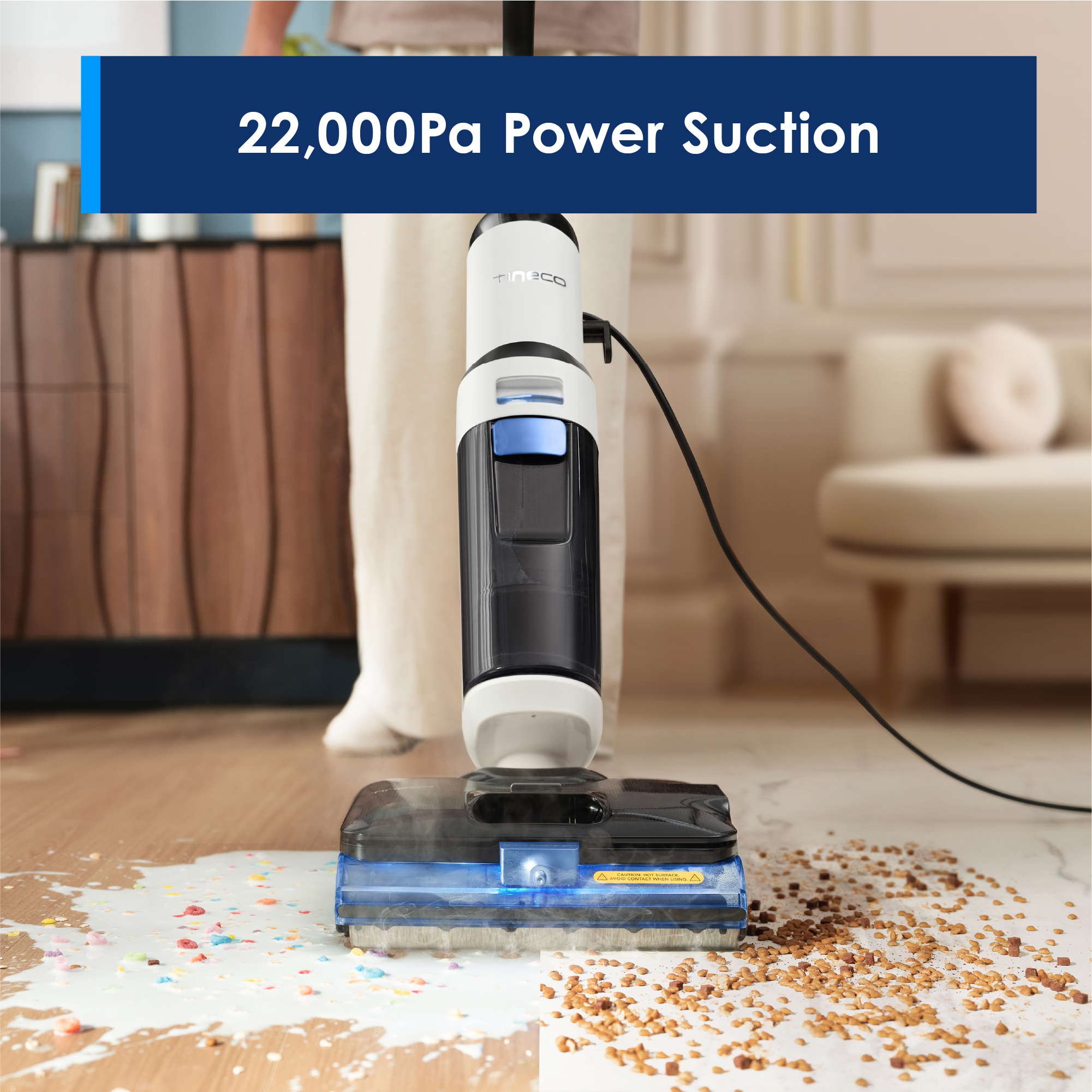 Tineco Floor One S6 Stretch Steam Smart Floor Washer Vacuum Cleaner | 22kPa Suction | 160°C HyperSteam | Corded - Image 5