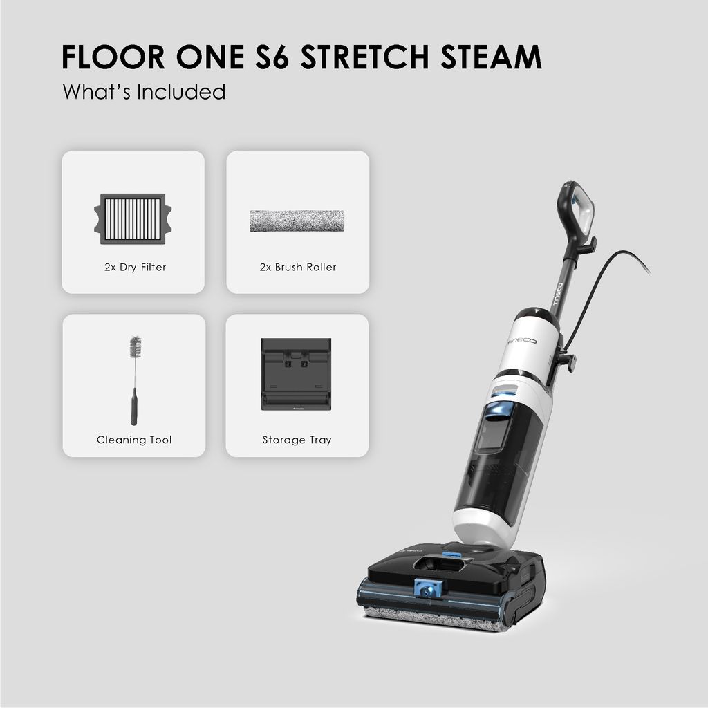 Tineco Floor One S6 Stretch Steam Smart Floor Washer Vacuum Cleaner | 22kPa Suction | 160°C HyperSteam | Corded - Image 11