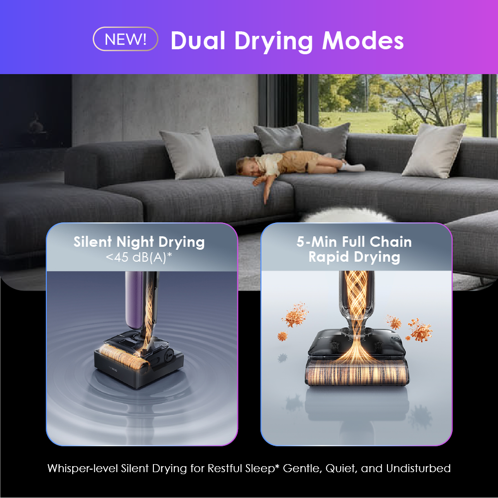 Tineco Floor One S9 Artist Steam Pro Lay-flat Wet Dry Vacuum Cleaner | 160°C HyperSteam | 90 mins Runtime | 25kPa Suction - Image 5