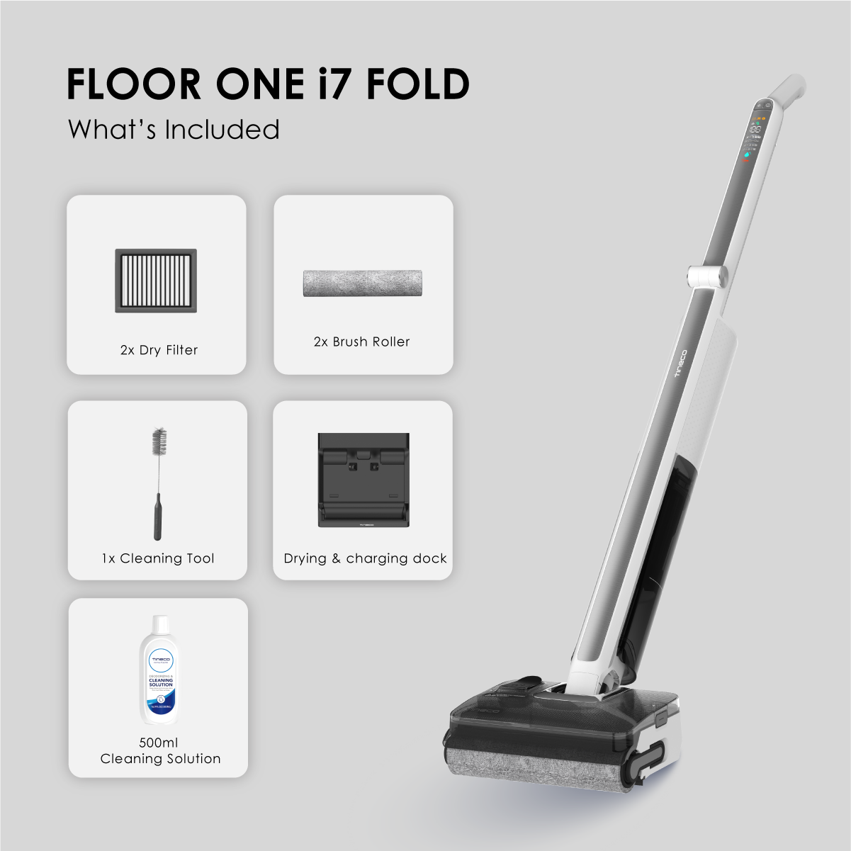 【NEW】Tineco Floor One i7 Fold Wet Dry Vacuum Cleaner Washer | 22kPa | 50min Runtime | 85°C Hot-Air Self Clean - Image 11
