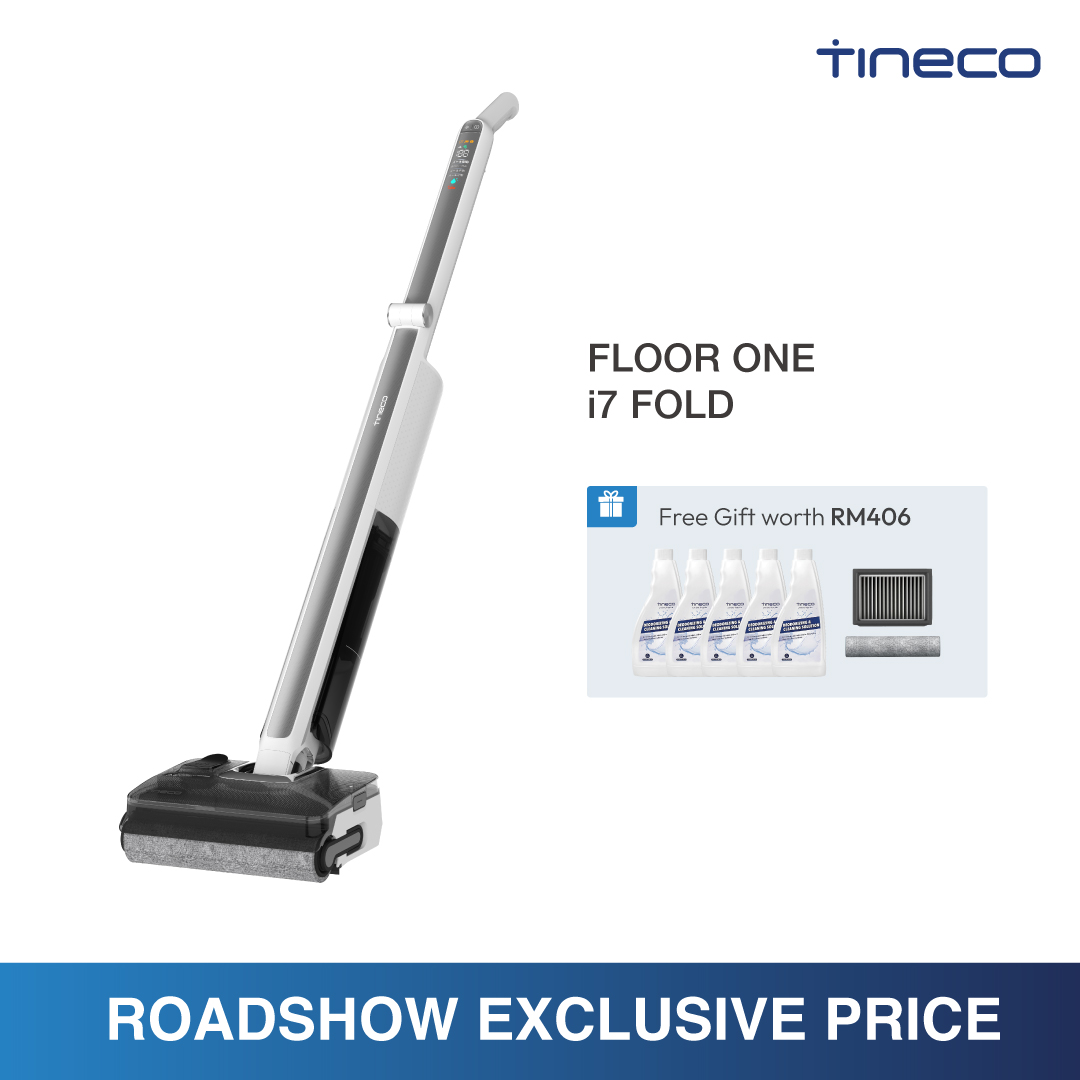 【ROADSHOW EXCLUSIVE】Tineco Floor One i7 Fold Wet Dry Vacuum Cleaner Washer | 22kPa | 50min Runtime | 85°C Hot-Air Self Clean