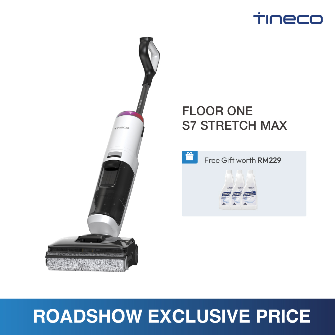 【ROADSHOW EXCLUSIVE】Tineco Floor One S7 Stretch Max Smart Floor Washer Vacuum Cleaner | 22kPa Suction | 65mins Runtime | 85°C Hot-Air Self Clean