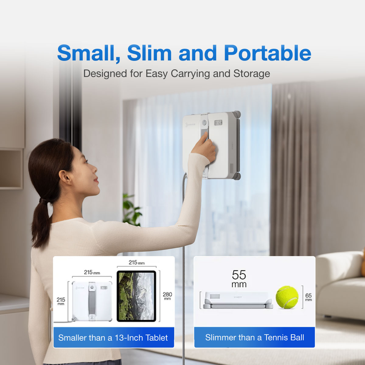 ECOVACS Winbot Mini 2 Window Robot Vacuum - Image 3