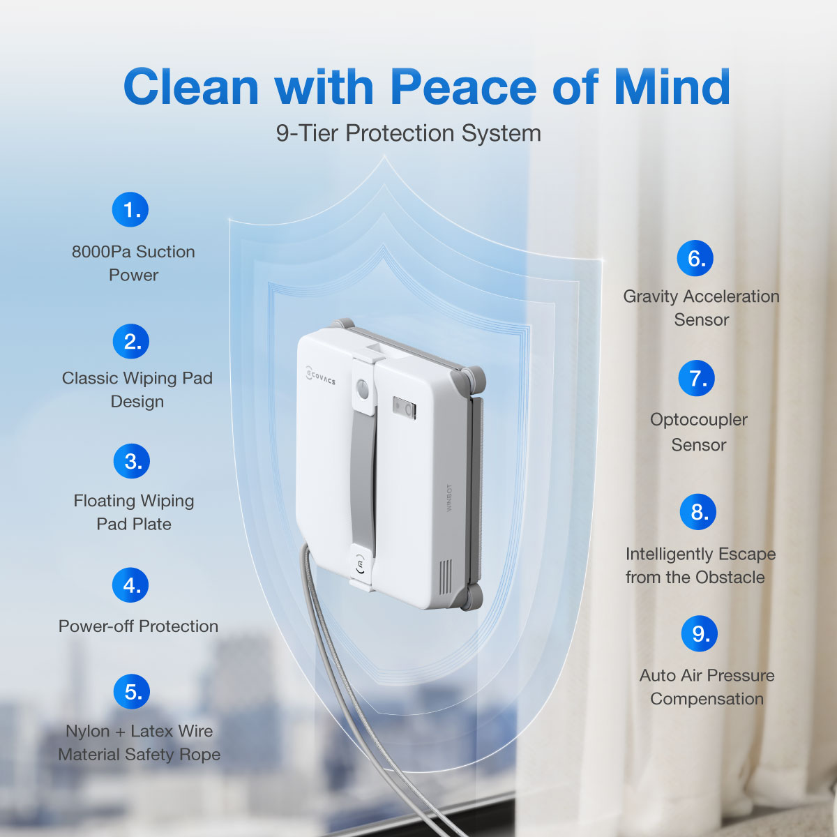 ECOVACS Winbot Mini 2 Window Robot Vacuum - Image 7